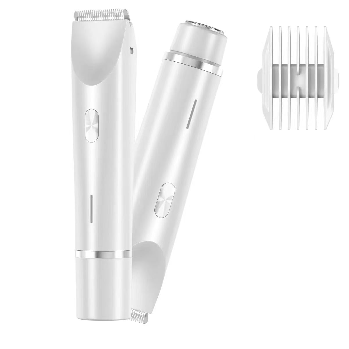 White grooming tool set on a white background