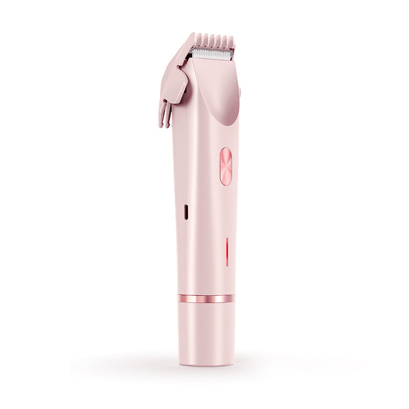 Pink hair trimmer on a white background
